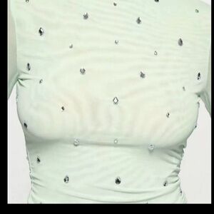 Pink Embellished Long Sleeve Top